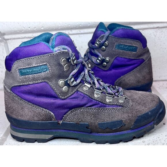 Timberland EUC Purple Brown Suede Hiking Desert Ankle Boots Size 7 - Picture 7 of 14